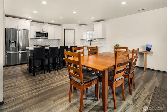 830 Mill Ave, Snohomish, WA 98290 - dining room featuring wood finished floors and recessed lighting