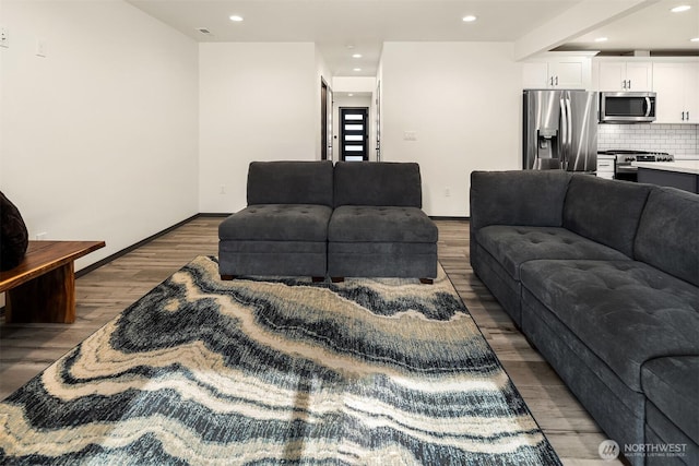 830 Mill Ave, Snohomish, WA 98290 - living room with wood finished floors and recessed lighting