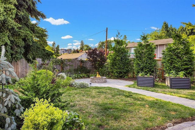 830 Mill Ave, Snohomish, WA 98290 - view of yard with a fire pit and a patio