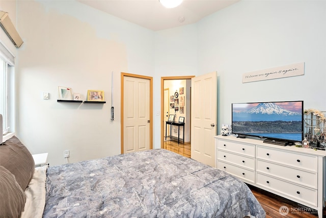 6036 Park St E, Fife, WA 98424 - bedroom featuring dark wood-style floors and a towering ceiling