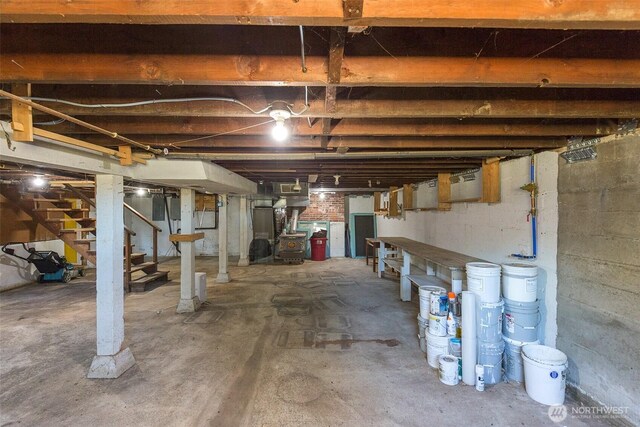 314 E 2nd St, Port Angeles, WA 98362 - unfinished basement with stairway