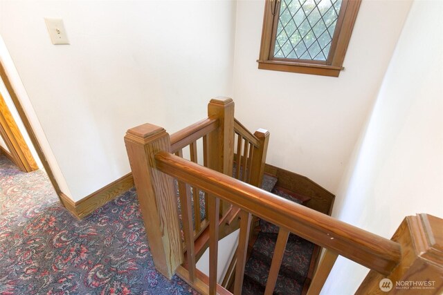 314 E 2nd St, Port Angeles, WA 98362 - staircase featuring carpet