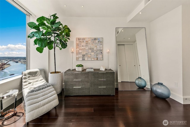 1521 2nd Ave Unit 3801, Seattle, WA 98101 - sitting room with dark wood finished floors and recessed lighting