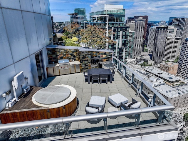 1521 2nd Ave Unit 3801, Seattle, WA 98101 - patio / terrace with a view of city and exterior kitchen