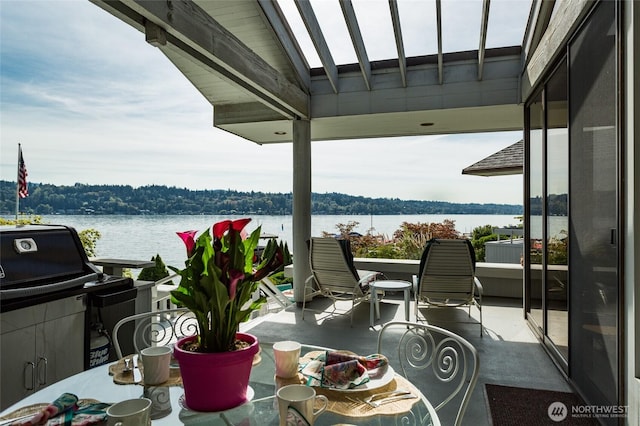 4802 E Mercer Way, Mercer Island, WA 98040 - view of patio with a water view and grilling area
