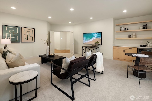 11618 NE 111th St, Kirkland, WA 98033 - living room featuring recessed lighting and light carpet