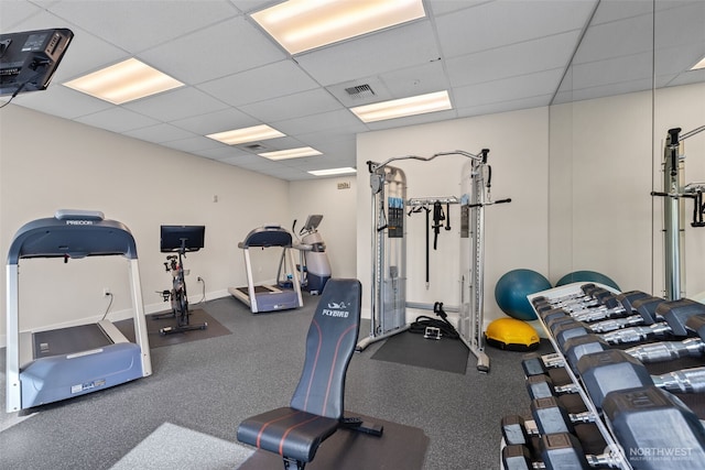 2721 1st Ave Unit 1101, Seattle, WA 98121 - exercise room with a drop ceiling
