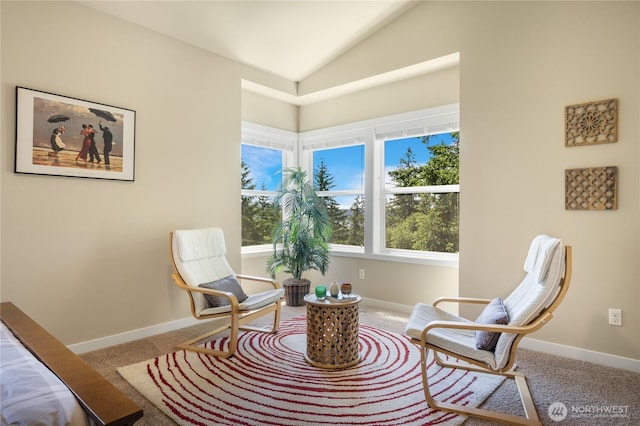 1501 209th Ave NE, Sammamish, WA 98074 - sitting room with carpet floors and vaulted ceiling