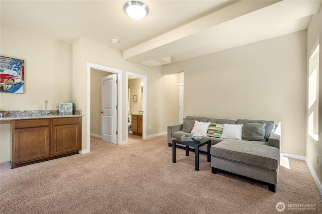 1501 209th Ave NE, Sammamish, WA 98074 - living room featuring bar with sink and light colored carpet