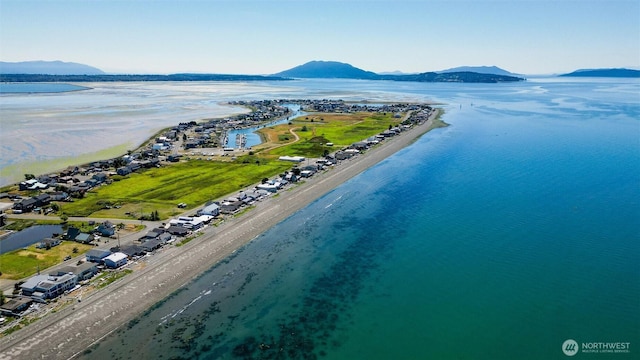 4421 Sucia Dr, Ferndale, WA 98248 - drone / aerial view of a water and mountain view