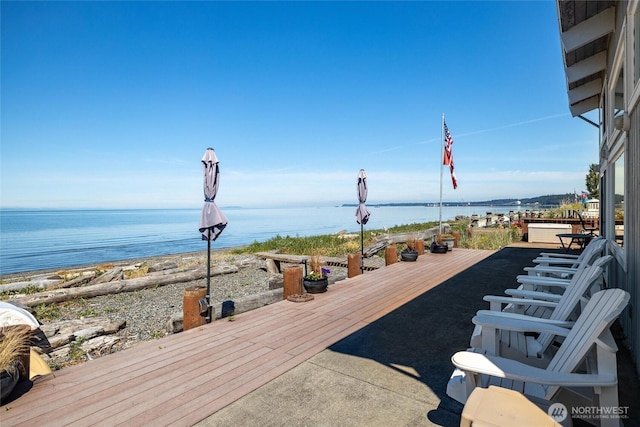 4421 Sucia Dr, Ferndale, WA 98248 - wooden terrace with a water view