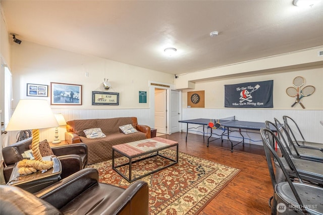 4421 Sucia Dr, Ferndale, WA 98248 - living area featuring a wainscoted wall and wood finished floors