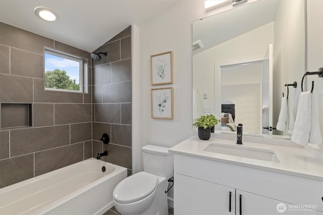 1323 N 185th St Unit A, Shoreline, WA 98133 - full bath featuring lofted ceiling, tub / shower combination, and vanity