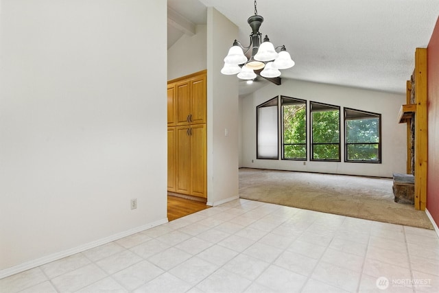 2417 179th Ave E, Lake Tapps, WA 98391 - unfurnished room with a chandelier, light colored carpet, and light tile patterned flooring