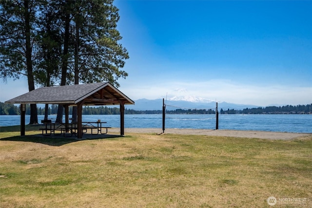 2417 179th Ave E, Lake Tapps, WA 98391 - view of community featuring a gazebo, a yard, and a water and mountain view