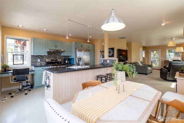 618 12th St, Bellingham, WA 98225 - dining space with recessed lighting and an office area