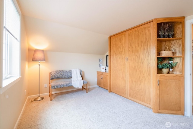 618 12th St, Bellingham, WA 98225 - living area featuring carpet floors, healthy amount of natural light, and lofted ceiling