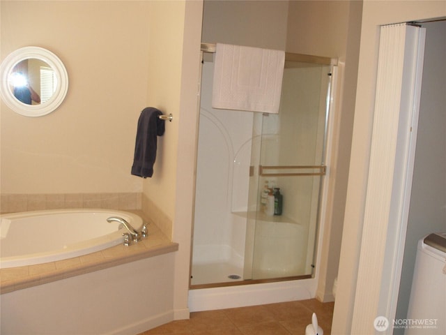 1601 Maiden Ln Unit B104, Wenatchee, WA 98801 - full bathroom with a garden tub, a stall shower, and tile patterned floors