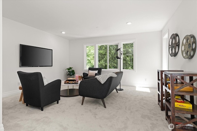 19735 183rd Way SE, Renton, WA 98058 - living area featuring light carpet and recessed lighting