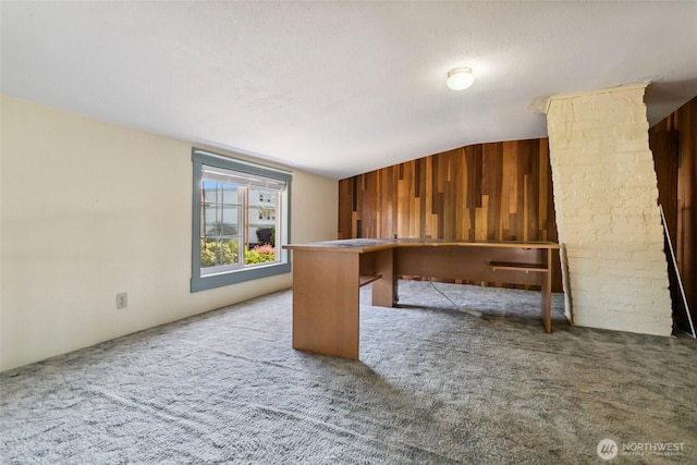 511 N Iron St, Centralia, WA 98531 - unfurnished office featuring wooden walls, carpet flooring, and lofted ceiling