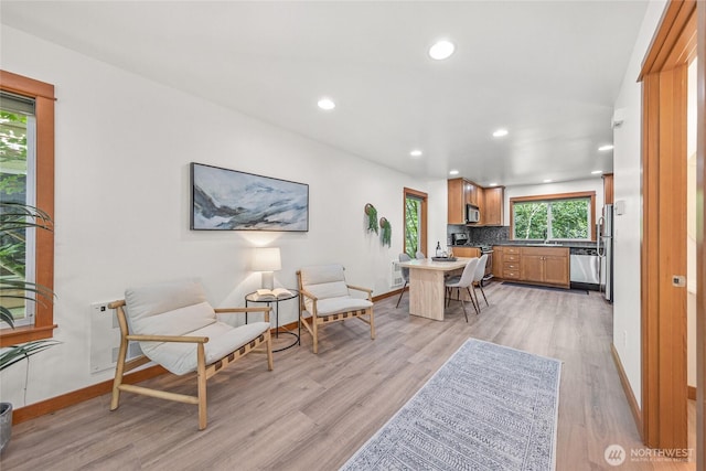 2511 NE 125th St Unit A, Seattle, WA 98125 - living area with recessed lighting and light wood-type flooring