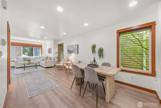 2511 NE 125th St Unit A, Seattle, WA 98125 - dining area with recessed lighting and light wood-style flooring