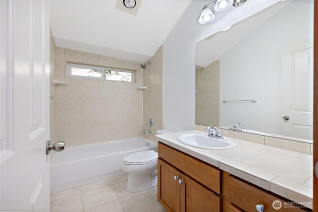 2511 NE 125th St Unit A, Seattle, WA 98125 - bathroom with tile patterned floors, vanity, and  shower combination