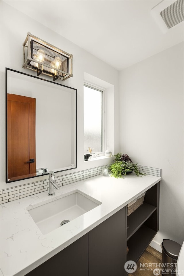 917 NW 51st St Unit D, Seattle, WA 98107 - bathroom with vanity and wood finished floors