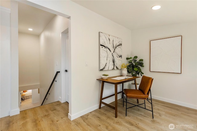 5310 46th Ave S, Seattle, WA 98118 - home office featuring wood finished floors and recessed lighting