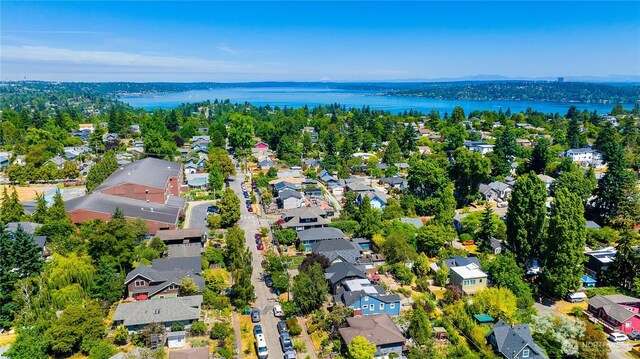 5310 46th Ave S, Seattle, WA 98118 - aerial view of residential area featuring a large body of water