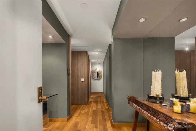 3650 26th Pl W Unit 202A, Seattle, WA 98199 - hall with light wood-style floors and recessed lighting