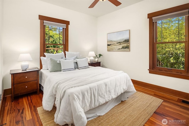 5817 28th Ave NW, Seattle, WA 98107 - bedroom with wood finished floors and ceiling fan
