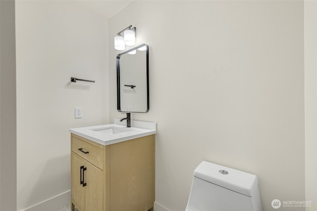 14821 117th Pl NE, Kirkland, WA 98034 - half bathroom with baseboards and vanity