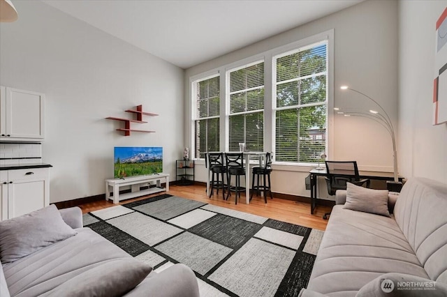 201 Galer St Unit 362, Seattle, WA 98109 - living room featuring plenty of natural light and wood finished floors