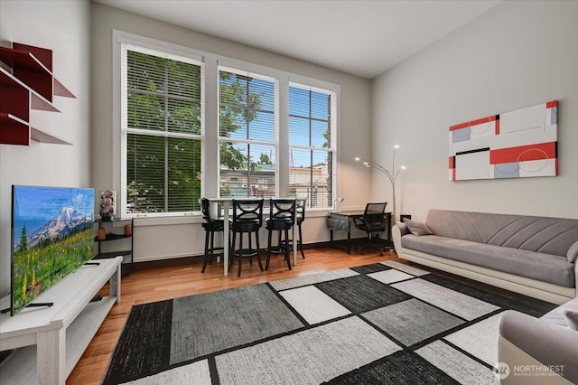 201 Galer St Unit 362, Seattle, WA 98109 - living room with wood finished floors and plenty of natural light