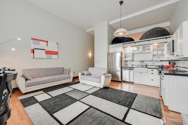 201 Galer St Unit 362, Seattle, WA 98109 - living room featuring light wood-style floors