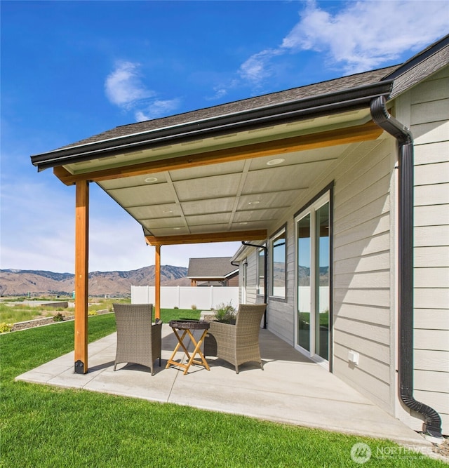 884 NE Tyler Pl E, Wenatchee, WA 98802 - view of patio with a mountain view