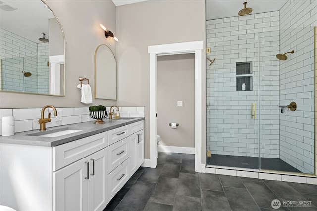 3844 Long Lake Loop SE, Olympia, WA 98503 - full bathroom with double vanity and a stall shower