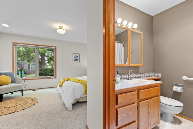 4867 N Village Ln, Bellingham, WA 98226 - full bath with vanity and a shower with shower curtain