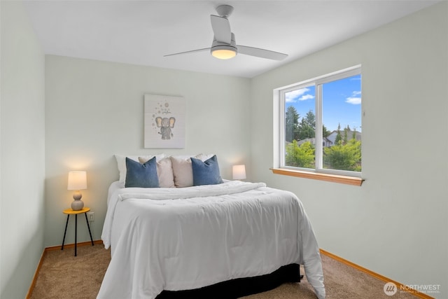 10873 SE 214th Pl, Kent, WA 98031 - carpeted bedroom featuring baseboards and ceiling fan