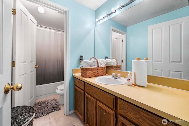 8113 S 121st St, Seattle, WA 98178 - bathroom with vanity, tile patterned flooring, and shower / bath combo