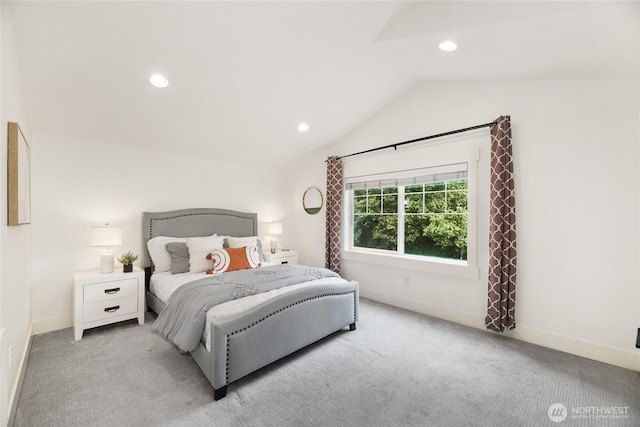 9217 Roosevelt Way NE Unit B, Seattle, WA 98115 - bedroom with vaulted ceiling, carpet flooring, and recessed lighting