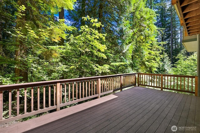 5 Arabian Way, Bellingham, WA 98229 - wooden deck with a forest view