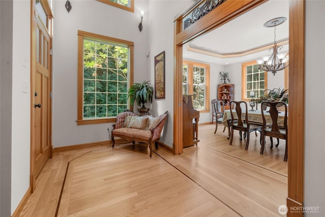 19808 Yew Way, Snohomish, WA 98296 - entryway with a chandelier and wood finished floors