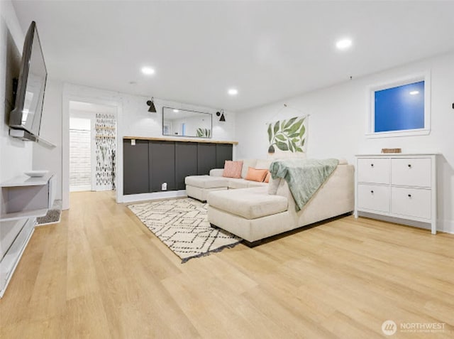 2118 S Sheridan Ave, Tacoma, WA 98405 - living room featuring light wood finished floors and recessed lighting