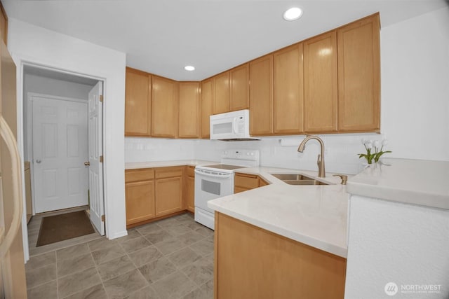 19168 110th Pl SE Unit 19168, Renton, WA 98055 - kitchen featuring white appliances, light countertops, and recessed lighting