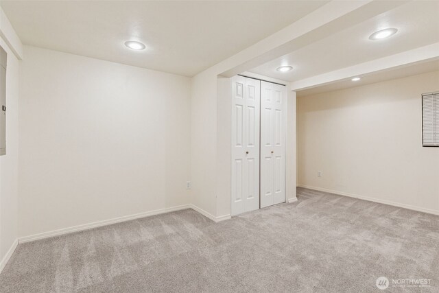 7519 Atchinson Dr SE, Olympia, WA 98513 - unfurnished bedroom featuring carpet floors, recessed lighting, and a closet
