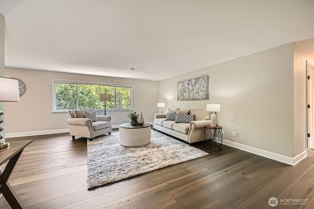 13601 SE 141st St, Renton, WA 98059 - living area featuring dark wood finished floors and baseboards