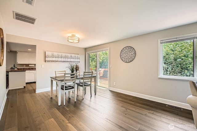 13601 SE 141st St, Renton, WA 98059 - dining space with plenty of natural light and dark wood-style floors