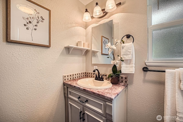 13601 SE 141st St, Renton, WA 98059 - bathroom with vanity and a textured wall